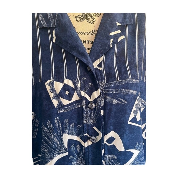 Vintage 1992 Matching Set by Conrad C. – Indigo Shirt + Shorts | Canada | Rayon - Picture 6 of 11